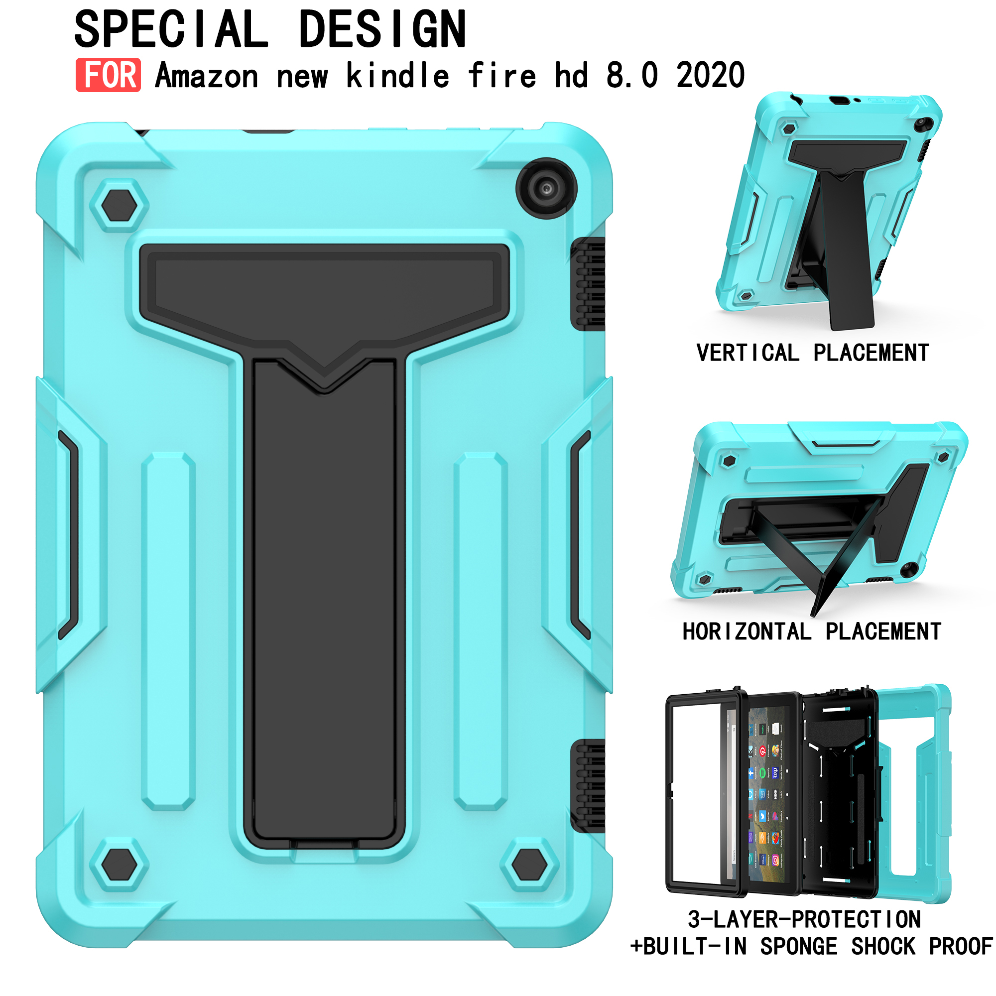 Kindle Tablet Accessories - Case for Amazon Fire HD8 Plus