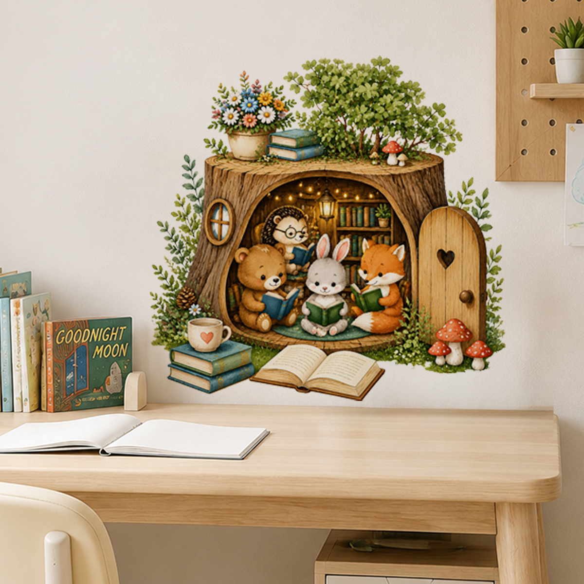 Cute Animals Reading Book Wall - огляд і ціна Nook Tablet Accessories